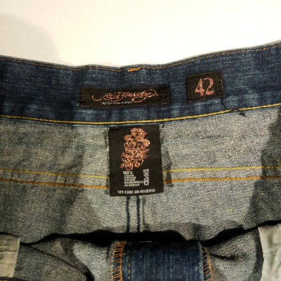 ED HARDY Jeans  sz 42  Gold Pocket Stitch  Button-Fly  Straight-Leg  Bootcut VGC - Picture 11 of 12